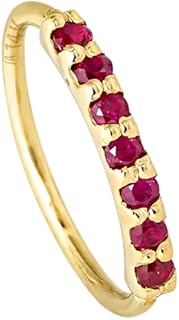 Jewelry Avalanche 20G 14K Yellow Gold Nose Hoop Ring 7-Stone Ruby Gemstone Nose Ring 8mm Cartilage Hoop Helix Ring Tragus Ring Unisex July Birthstone Nose Ring