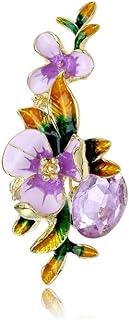 Purple Flower Brooches for Women Designer Collar Rhinestone Pins for Shawl Clips Wedding Party Dance Banquet Lapel Pins Accessories Jewelry