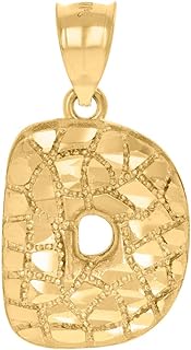 10k Yellow Gold Unisex Letter Name Personalized Monogram Initial Alphabet D Nugget Charm Pendant Necklace Measures 12.4x22.9mm Wide Jewelry for Women