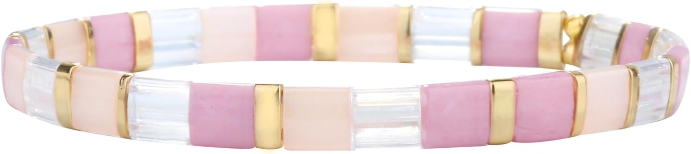 No-Clasp Seed Bead Chain KELITCH Tila Bead Bracelet for Women in Bohemian Design