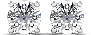 0.33 Carat - 3.34 Carat IGL Certified Lab-Grown Diamond Stud Earrings - 10KT White Gold, Screw Back,for Women Jewelry (VVS/VS/SI Clarity, EF Color)