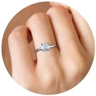 Engagement Rings for Women - S925 Sterling Silver Rings for Women Round Cut 1 CT Cubic Zirconia CZ Wedding Promise Ring for Her Wedding Bands for Women Teen Girls Silver Jewelry Gifts Size 5-10