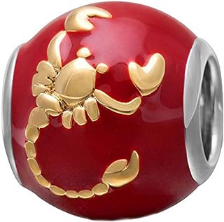 Zodiac Sign Enamel Beads Authentic 925 Sterling Silver Charms for Charms Bracelet