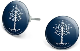 Tree of Gondor Silver-Plated Stud Earrings from Lord of the Rings with Durable Alloy Material and Comfortable Push Back Design