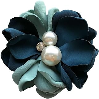 Large Fabric Flower Brooch Flower Pearl Brooch Pins for Women Camellia Rose Brooch Pins Dainty Handmade Hair Clip Flower Brooch for Wedding Party