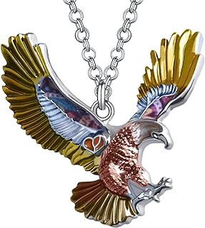Enamel Alloy Novelty Eagle Necklace Hawk Pendant Birds Jewelry Gifts for Women Girls Kids Charms