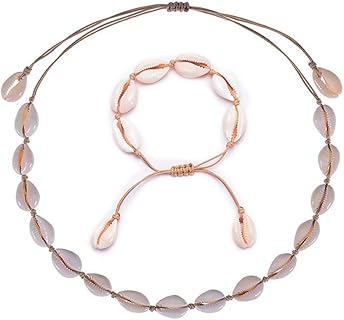 GLITZFAS Choker Halskette in Gold und Braun für Damen, verstellbar in der Größe, mit natürlichen Muscheln, ideal für Hochzeiten oder Geburtstagsfeiern