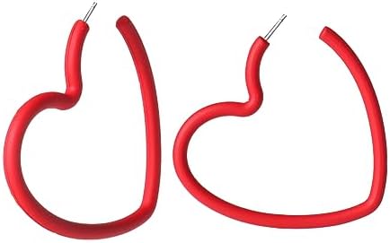 70S 80S Heart Hoop Earrings Colorful Heart Hoop Earrings Retro Neon Earrings For Women Girls