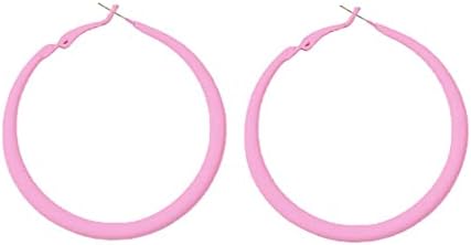 Candy Color Hot Pink Star Heart Earrings Geometric Circle Hoop Eaarings for Women Girls 70s 80s Party Costume Party Accessory Statement jewelry