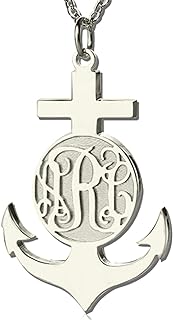 Getname Necklace Anchor Cross Name Necklace Monogram Initial Pendant Faith Hope Love Pendant Necklace