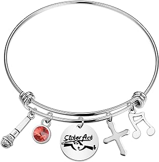 Inspirational Stainless Steel Charm Bracelet with Box Chain for Sisters, Broadway Musical Fan Design