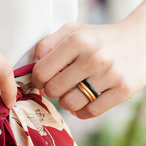 Women's Thin and Stackable - Silicone Rings Wedding Bands - Promise rings 2.5mm Width - 2mm Thick