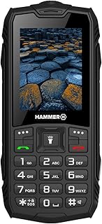 Hammer H Basalt Outdoor Handy mit 2,4 Zoll Farbdisplay und robuster Bauweise, Mega Batterie 1800 mAh, ideal für Baustellen - für Arbeit und Freizeit