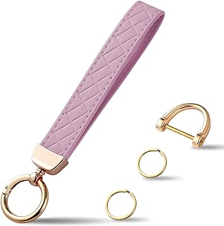 Leather Bangle Key Ring Bracelet with Anti-Lost D Ring and Dual Key Rings, Ideal for Women, Car Key Chain Holder Design, by Weixiltc