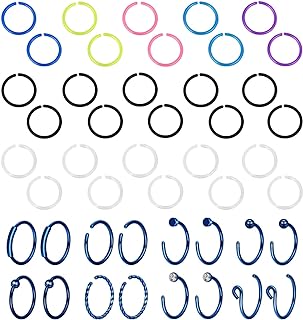 Stuppendux Nose Ear Rings Hoop Nose Studs Screws Nostril Nose Piercing Jewelry Cartilage Piercing Jewelry for Women Men