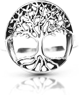 925 Sterling Silver Tree of Life Engagement Ring for Women and Girls - Ethnic Boho Chic Design Handmade Jewelry US Sizes 5-10