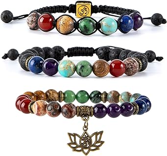Bivei Chakra Bead Bracelets for Women - 8mm 7 Chakra Healing Bracelet With Real Stones Anxiety Meditation Yoga Gemstone Jewelry