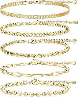 Poxtex Sterling Silver Anklet Bracelets for Women Waterproof, 925 Sliver Plated CZ & Heart Charm Dainty Layer Anklets for Women Trendy, Simple Chain Anklets Set Gifts for Teen Girl, Jewelry Gifts for Her Women Mom Wife Girlfriend