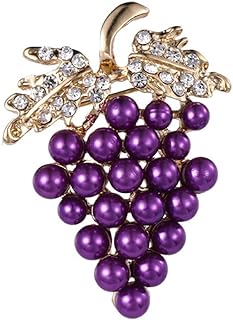 Ladies Brooch Pin Creative Crystal Grape Brooch Alloy Set Rhinestone Ladies Brooch