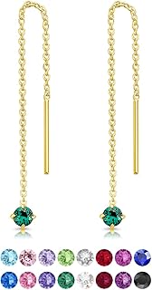 DTPsilver® Boucles d'Oreilles Pendentifs Émeraude en Argent Plaqué Or Jaune pour Femmes avec Cristaux Swarovski, Taille 57mm, Élégantes et Raffinées pour Toutes Occasions