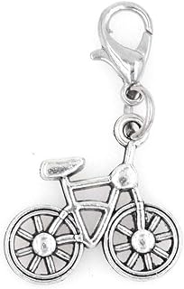 You! Charm Bicycle Clip On with Lobster Clasp for Bracelets and Necklaces, Alloy Metal, 3mm Display Length 100Ai