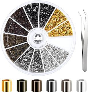 TUPARKA 2000 Pcs Tube Crimp Beads 6 Colors Tube Crimp End Beads 2mm End Stopper Spacer Beads for Bracelet Necklace DIY Pendant Earring Jewelry Making