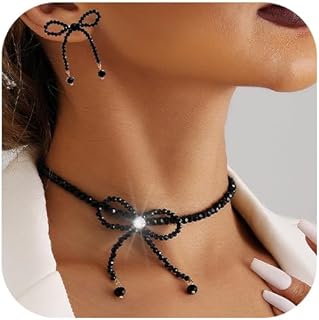 Lobster Clasp Bowknot Necklace & Faux Pearl Earring Set in Alloy for Women and Girls - Jovono Bow Jewelry Set