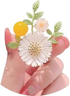 Enamel Daisy Flower Brooch Pins for Women Girls,Cute Charm Daisy/Sun Flower/Peony Flower Lapel Pins Badge Jewelry for Jackets Backpack Scarf Clothing Accessories