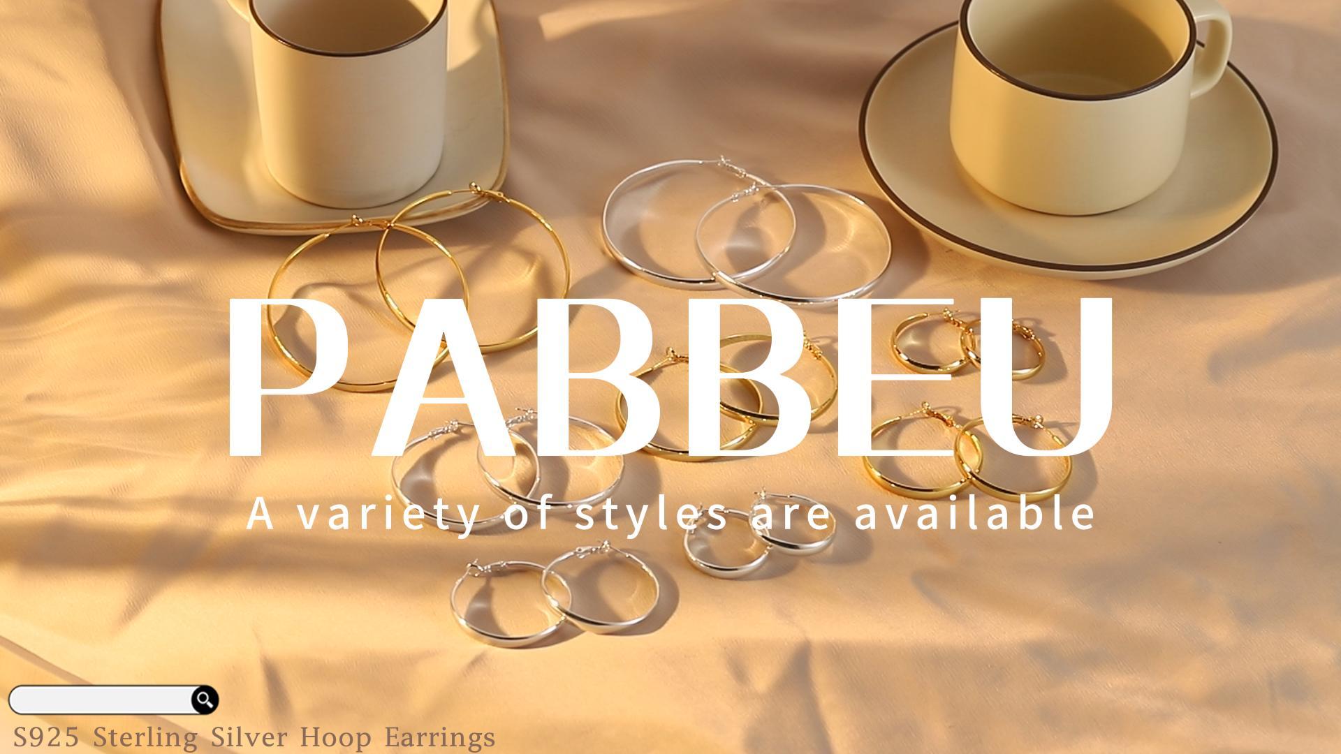 PABBEU Sterling Silver Hoop Earrings for Women S925 Silver Hoop Earrings Large Silver Hoop Earrings Hypoallergenic Thin Oversize Big Silver Hoop Earrings Sterling Silver Earrings for Girls