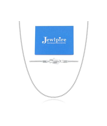 Italian 1.3mm Solid 14K Gold Over 925 Sterling Silver Chain Necklace for Women Girls, Italian Box Chain Thin & Strong Women's Chain Necklaces 14 16 18 20 22 24 26 Inches