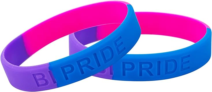 Pride & Unity Bisexual Silicone Bead Bracelet with Snap Clasp - Vibrant Pink, Purple & Blue Design (Set of 5)