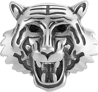 Roaring Tiger Head 925 Sterling Silver Charm Bead For Pandora & Similar Charm Bracelets or Necklaces
