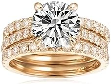 14K Yellow Gold Moissanite Wedding & Engagement Ring Set for Women- Black Gold Alexandrite Design