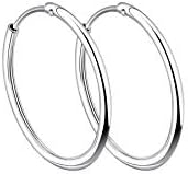 YL Hoop Earrings 925 Sterling Silver Polished Circle Endless Earrings Hoops Diameter Jewelry 9,13,15,20,30,35,50mm