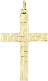 14k Yellow Gold Jesus Cross Pendant by Lucchetta with Lobster Clasp - Authentic Italian Christian Charm for Spiritual Believers