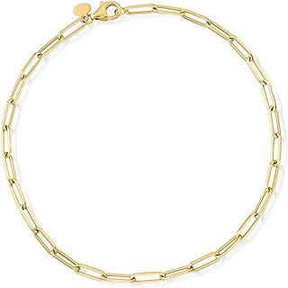 Ross-Simons RS Pure Italian 14kt Yellow Gold Paper Clip Link Anklet. 9 inches