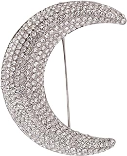 full diamond moon brooch suit brooch metal pin suit jewelry pin brooches moon brooch badge brooch clothes jacket brooch pin aesthetic shawl alloy rhinestones Miss