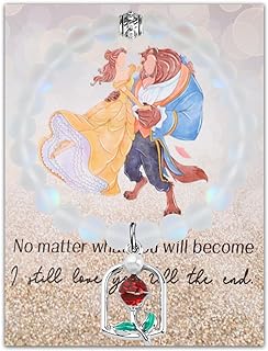 Beauty and the Beast Rhinestone Charm Bracelet with Alloy Chain for Fans - Rose Bead Design, 'Tale As Old As Time' Jewelry