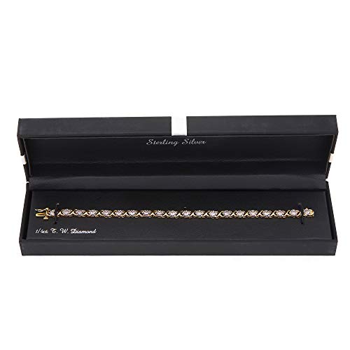 La4ve Diamonds 1/4 Carat, Sterling Silver Cross Link Round Diamond Bracelet for Women (I-J, I3) Fine Jewelry | Gift Box Included (Sterling Silver, Rose & Yellow Gold Tone)