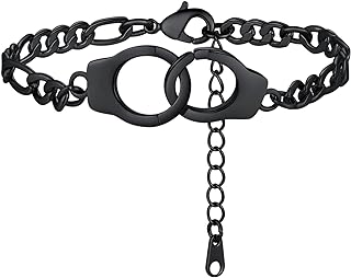 Lobster Claw Stainless Steel Anklet - Figaro Chain with Rhinestone Accent - Chic Handcuff Design for Women