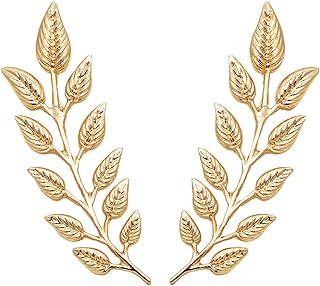 Gentlemen Suit Gold Brooches Simple Elegant 1 Pair Elegant Wheat Leaf Suit Clip Collar Pin Brooch Unisex