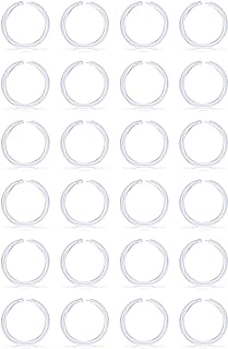 24-Piece Clear Bioflex Septum Retainer Set by Lcolyoli - Hypoallergenic Nose and Ear Piercing Jewelry for Men and Women, Ideal for Sensitive Skin - 18G Gauge Size, 6-12mm Inner Diameter