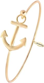 Women's Nautical Jewelry Sailor's Anchor Easy Open Hook Bracelet Bangle