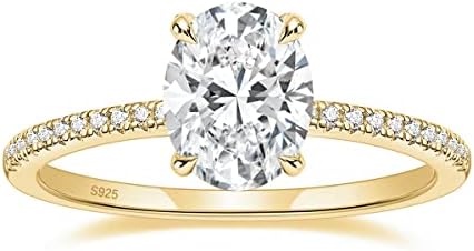 EAMTI 3CT 925 Sterling Silver Engagement Rings Oval Cut Cubic Zirconia CZ Wedding Promise Rings for Her Stunning Wedding Bands for Women Size 3-11