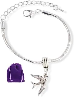 Bird Bracelet | Swallow Bird Flying Snake Chain Charm Jewelry for Women and Men