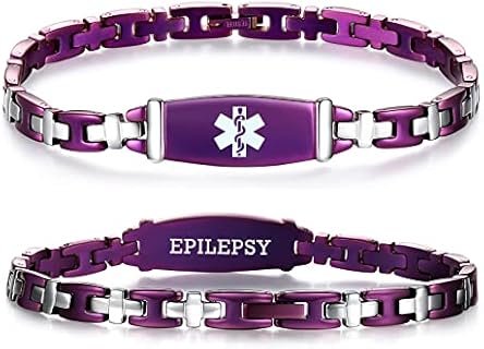 LinnaLove Lady Medical Alert id Bracelets-Stainless steel Medical bracelets for women-7.5"