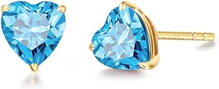 FANCIME 14k Solid Yellow Gold Stud Earrings 1.25cttw Genuine Natural Gemstone Prong Cluster Stud Earrings Fine Jewelry Gifts for Her Mom Women Girlfriend Wife