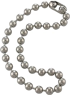 Jewelry 9.5mm Extra Large Silver Steel Ball Chain Mens Necklace Extra Durable Color Protect Finish ANY LENGTH