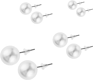 Lever Back 12mm Faux Pearl Stud Earrings - Stainless Steel Ball Design - Elegant Jewelry Set for Women and Girls from China - Versatile and Timeless