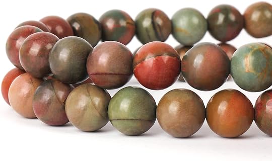 GOMOOBEADS 45 PCS Natural Picasso Jasper Bead Necklace in Stone, 8MM Round Design with Unique Patterns and Colors for DIY Jewelry and Energy Healing